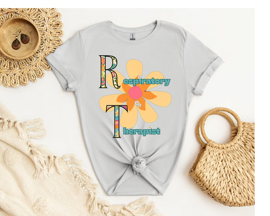 Respiratory Therapist Flowery T-Shirt