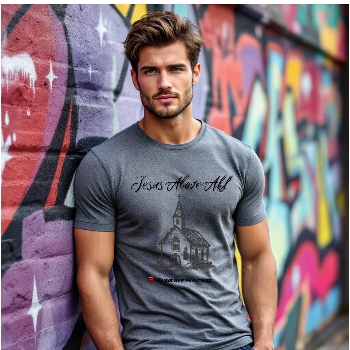 Jesus above all short-sleeve T-shirt