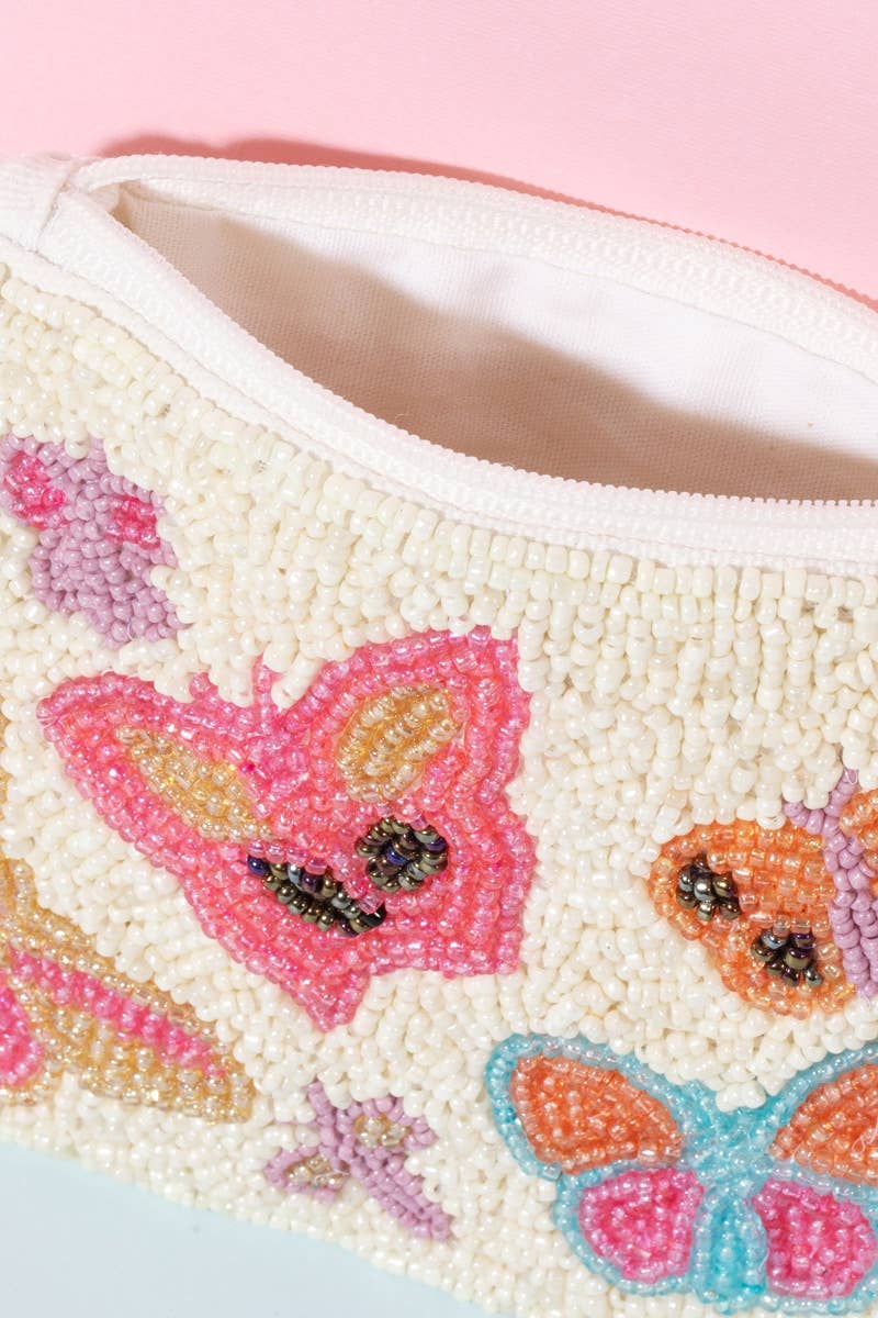Assorted Butterfly Beaded Coin Purse