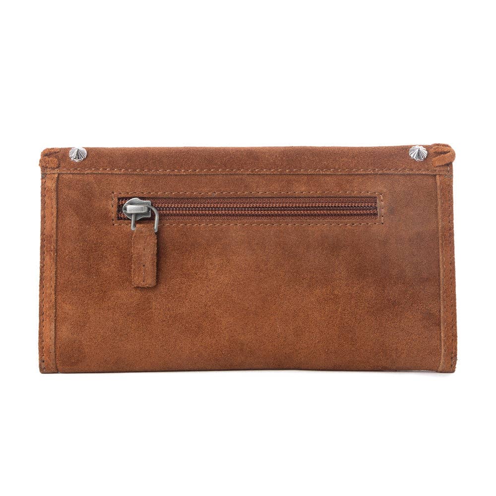 Yellowstone Briar Meadow Studded Suede Leather Women’s Purse in Desert Tan