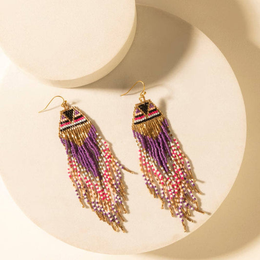Fiesta Fringe Earrings in Violet Smoke
