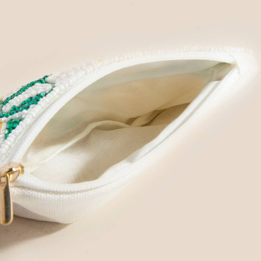 Lemon Slices Seed Beaded Coin Purse