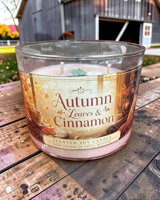 Autumn Leaves and Cinnammon Candle