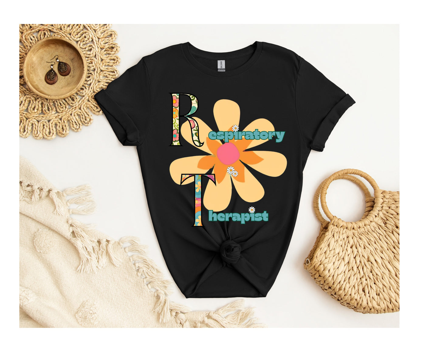 Respiratory Therapist Flowery T-Shirt