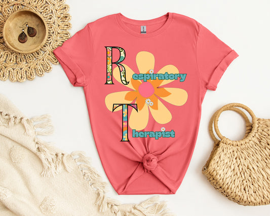 Respiratory Therapist Flowery T-Shirt