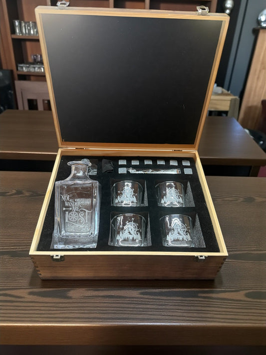 4 Glass Decanter Set