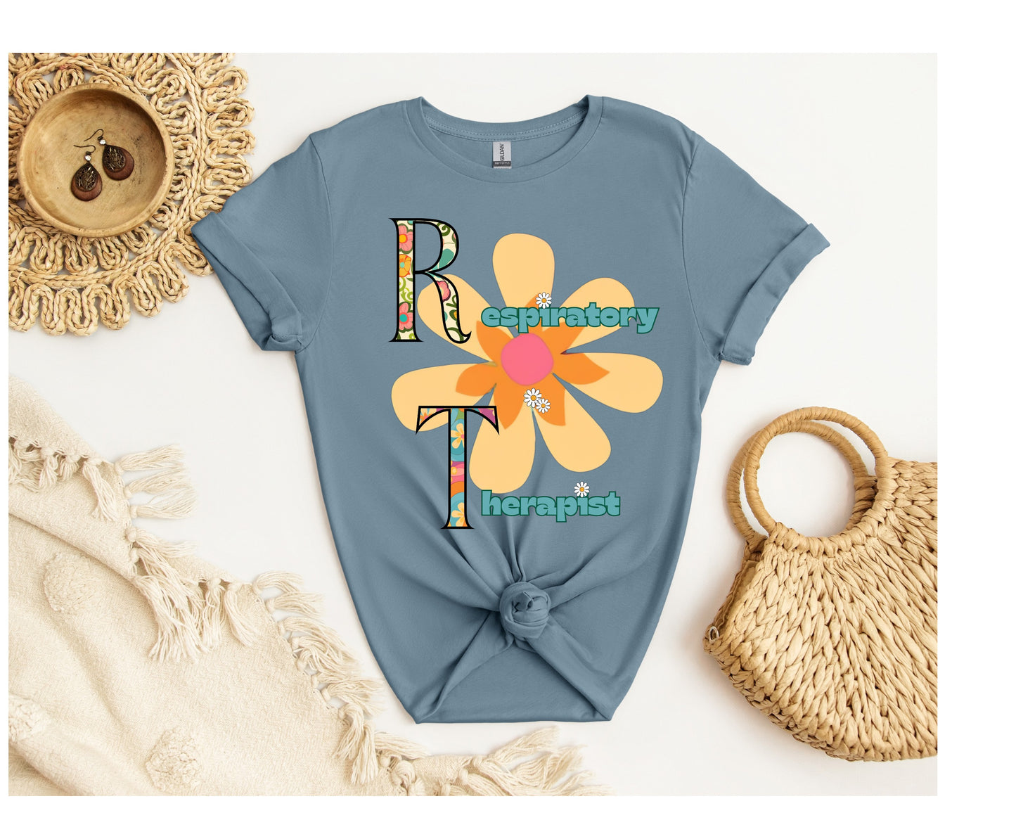 Respiratory Therapist Flowery T-Shirt