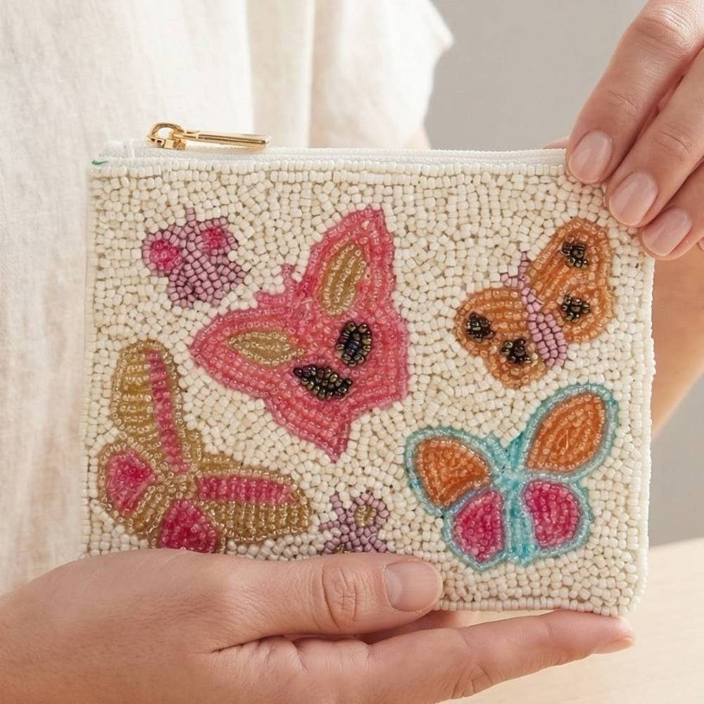 Assorted Butterfly Beaded Coin Purse